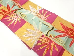 アンティーク　竹笹模様織出し名古屋帯（着用可）